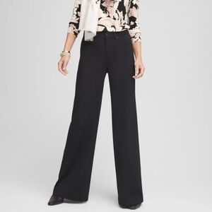 Chico's Black High Rise Wide Leg Ponte Pants Size 1.5R/10R